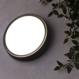 Orkney Outdoor LED Circular Wall Light, Black - thumbnail 3