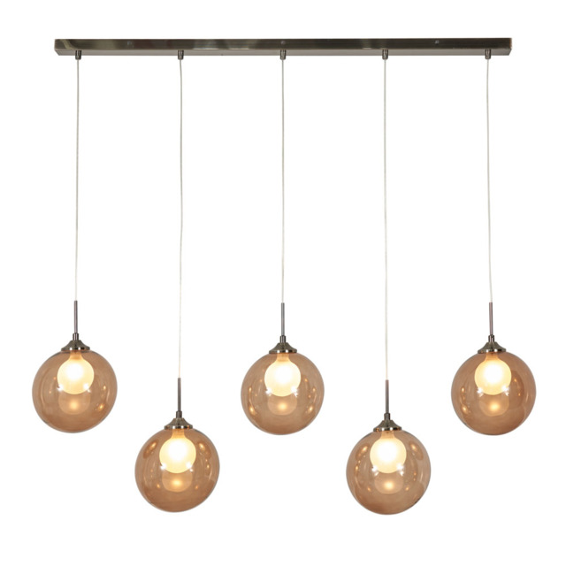 Petrice Glass Ball Diner Ceiling Bar Pendant, Black Nickel - image 1
