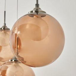 Petrice Glass Ball Diner Ceiling Bar Pendant, Black Nickel - thumbnail 6