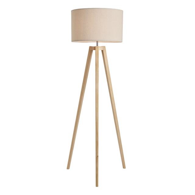 Keeley Wooden Tripod Floor Lamp, Oak - image 1