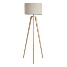 Keeley Wooden Tripod Floor Lamp, Oak - thumbnail 8