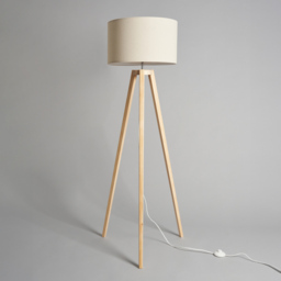 Keeley Wooden Tripod Floor Lamp, Oak - thumbnail 6