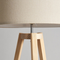 Keeley Wooden Tripod Floor Lamp, Oak - thumbnail 7