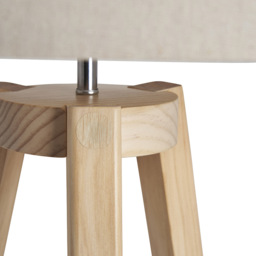 Keeley Wooden Tripod Floor Lamp, Oak - thumbnail 9
