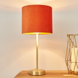 Velvet Table Lamp, Burnt Orange - thumbnail 7