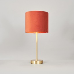 Velvet Table Lamp, Burnt Orange - thumbnail 4