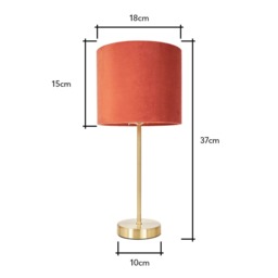 Velvet Table Lamp, Burnt Orange - thumbnail 9
