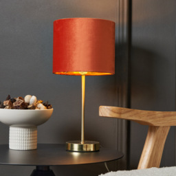 Velvet Table Lamp, Burnt Orange - thumbnail 3