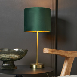 Velvet Table Lamp, Emerald Green - thumbnail 3