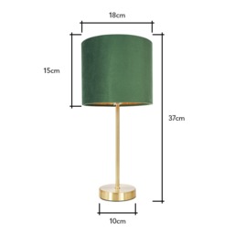 Velvet Table Lamp, Emerald Green - thumbnail 9