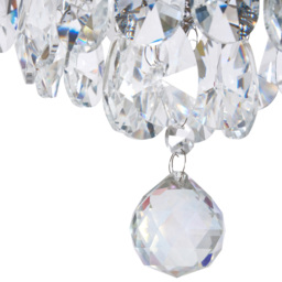 Elsa Small Crystal Diamond Effect Flush Ceiling Light, Chrome - thumbnail 8