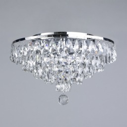 Elsa Small Crystal Diamond Effect Flush Ceiling Light, Chrome - thumbnail 5