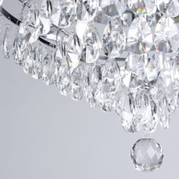 Elsa Small Crystal Diamond Effect Flush Ceiling Light, Chrome - thumbnail 6