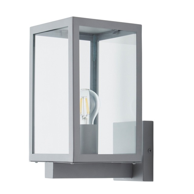 Mateo Glass Panel Outdoor Wall Light, Silver - image 1