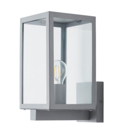 Mateo Glass Panel Outdoor Wall Light, Silver