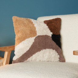 Abstract Tufted Cushion, Natural - thumbnail 3