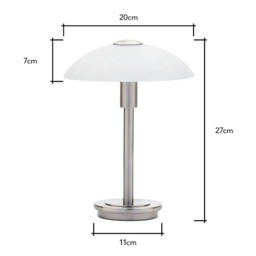 Archie Touch Lamp, Satin Nickel and Alabaster - thumbnail 9
