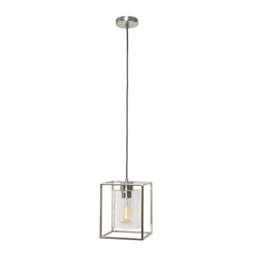 Hardy Cage Ceiling Pendant with Bubble Glass Shade, Satin Nickel - thumbnail 7