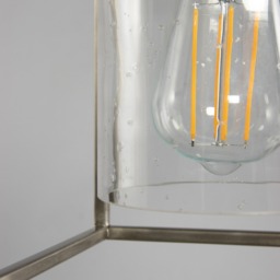 Hardy Cage Ceiling Pendant with Bubble Glass Shade, Satin Nickel - thumbnail 6