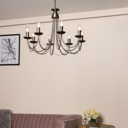 Marilyn 8 Light Chandelier, Pewter - thumbnail 3