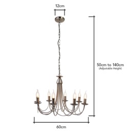 Marilyn 8 Light Chandelier, Pewter - thumbnail 9