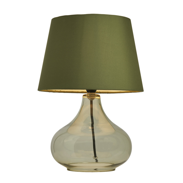 Clarise Glass Table Lamp, Bottle Green - image 1