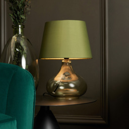 Clarise Glass Table Lamp, Bottle Green - thumbnail 4