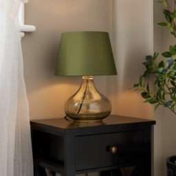 Clarise Glass Table Lamp, Bottle Green - thumbnail 3