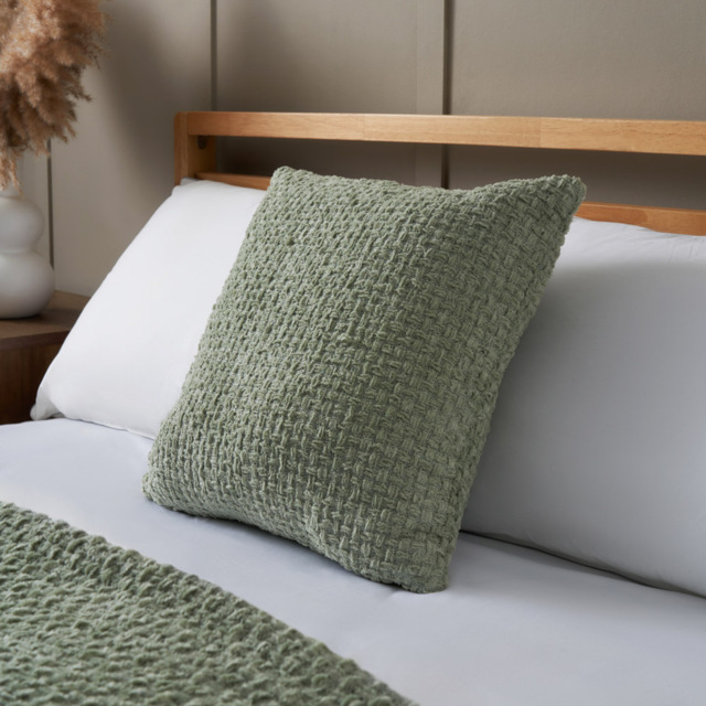 Cross Weave Cushion, Sage Green - image 1