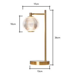 Rimi LED Table Lamp, Satin Brass - thumbnail 9