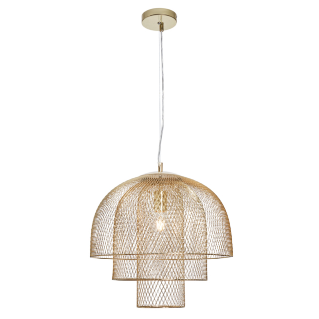 Georgia Tiered Mesh Ceiling Pendant, Gold - image 1