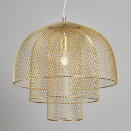 Georgia Tiered Mesh Ceiling Pendant, Gold - thumbnail 4