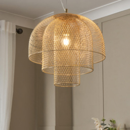 Georgia Tiered Mesh Ceiling Pendant, Gold - thumbnail 3