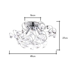 Lila Flush Ceiling Light, Chrome - thumbnail 7