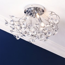 Lila Flush Ceiling Light, Chrome - thumbnail 3
