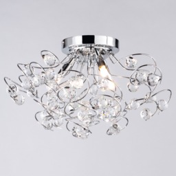 Lila Flush Ceiling Light, Chrome - thumbnail 4