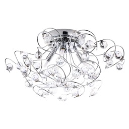 Lila Flush Ceiling Light, Chrome - thumbnail 1