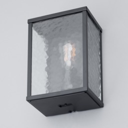 Douglas Outdoor Wall Light with Frosted Glass Panels, Black - thumbnail 5