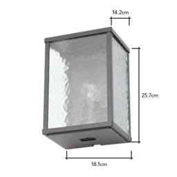 Douglas Outdoor Wall Light with Frosted Glass Panels, Black - thumbnail 7