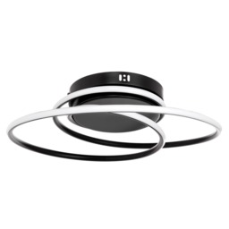 Pei Rings LED Flush Ceiling Light, Satin Black - thumbnail 1