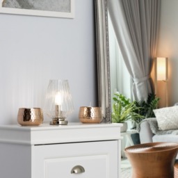 Poplar Small Vessel Table Lamp with Clear Shade, Chrome - thumbnail 9