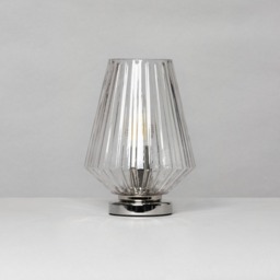 Poplar Small Vessel Table Lamp with Clear Shade, Chrome - thumbnail 6