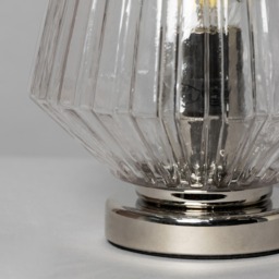 Poplar Small Vessel Table Lamp with Clear Shade, Chrome - thumbnail 7