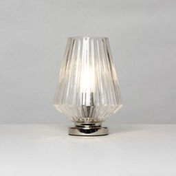Poplar Small Vessel Table Lamp with Clear Shade, Chrome - thumbnail 5
