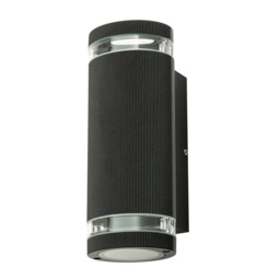 Murray Up and Down Outdoor Cylinder Wall Light, Black - thumbnail 1