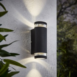 Murray Up and Down Outdoor Cylinder Wall Light, Black - thumbnail 7