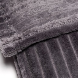 Luxury Ribbon Velvet Throw, Grey - thumbnail 5