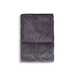Luxury Ribbon Velvet Throw, Grey - thumbnail 4