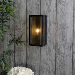 Marco Outdoor Box Light with Brass Mesh, Black - thumbnail 3