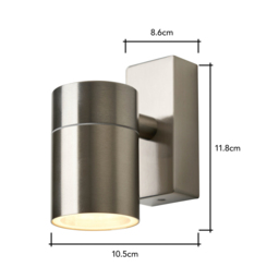 Jared Outdoor Up or Down Wall Light, Stainless Steel - thumbnail 7